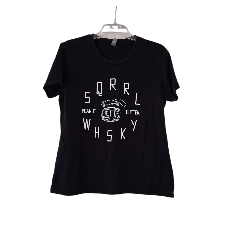 Next Level Apparel Black Graphic Tee Sqrrl WHISKEY